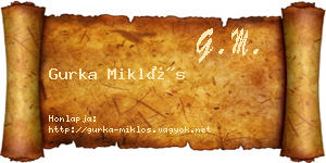 Gurka Miklós névjegykártya